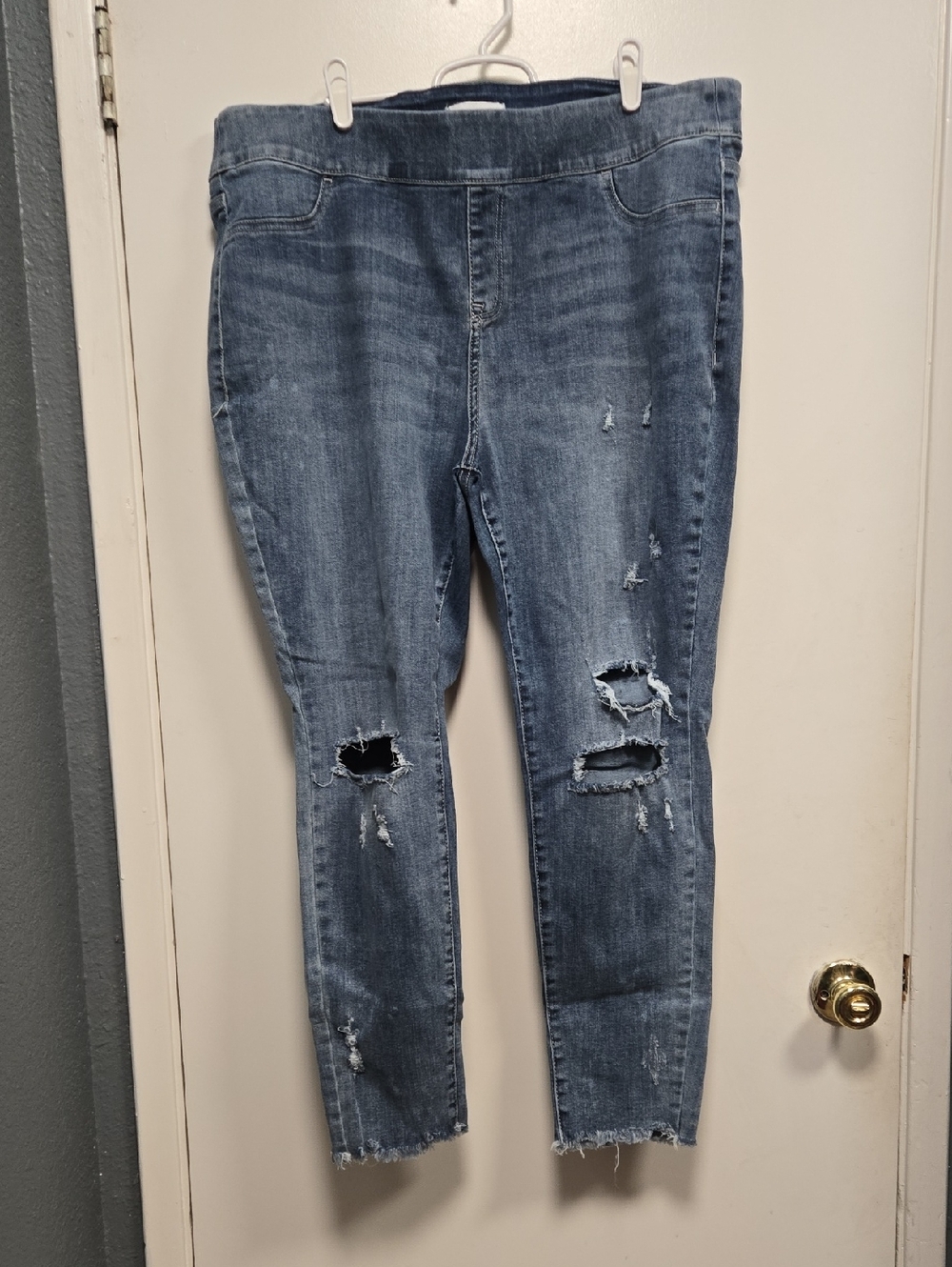 Lane Bryant Ripped Light Blue Skinny Jeans